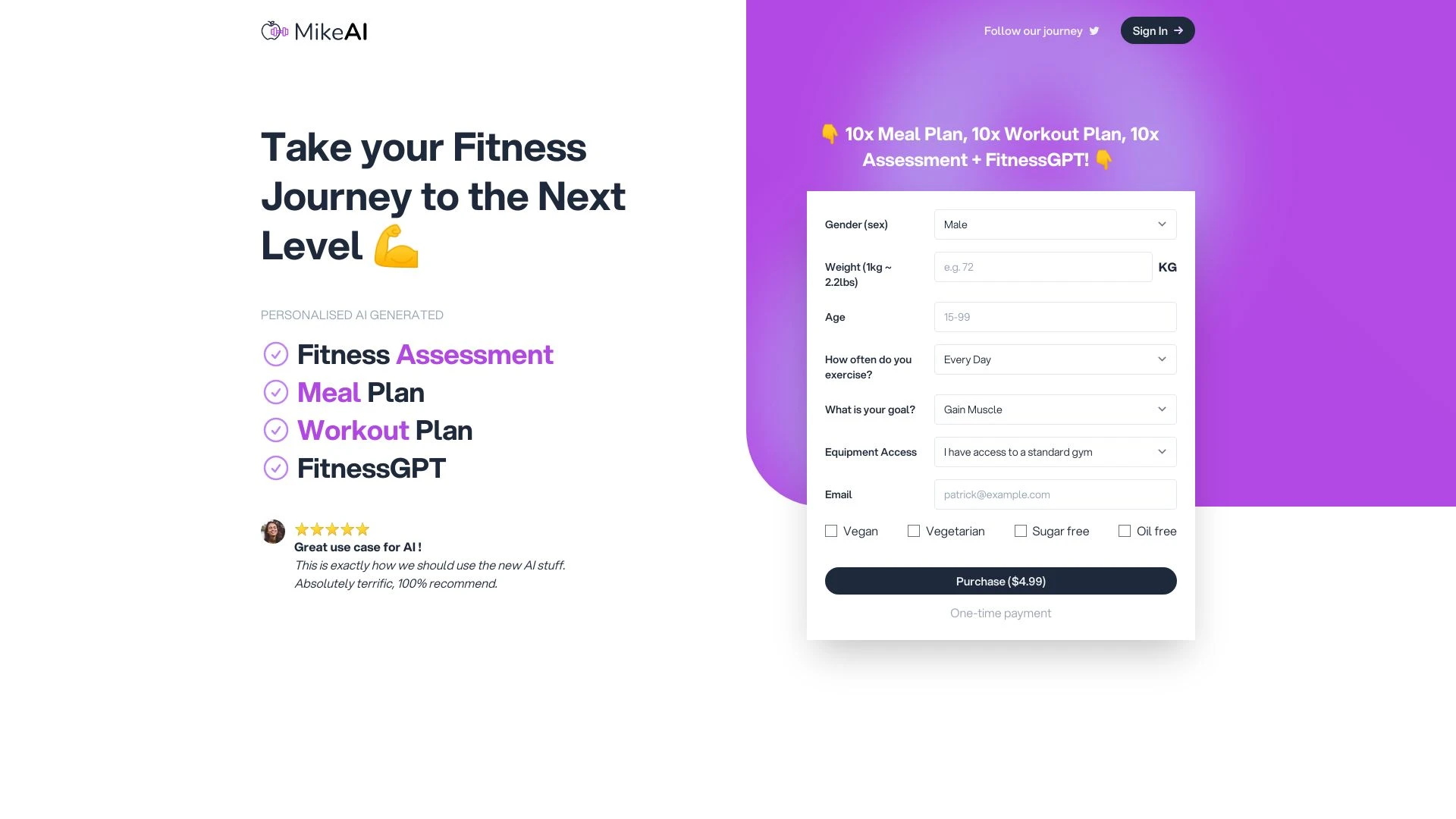 AI Meal Planner - AI Tool Ocean