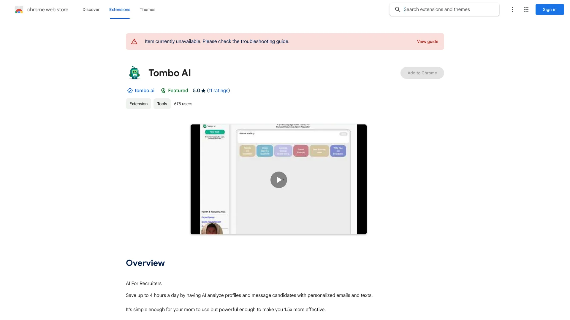 AI Recruiter Assistant - Chrome Extension - AI Tool Ocean