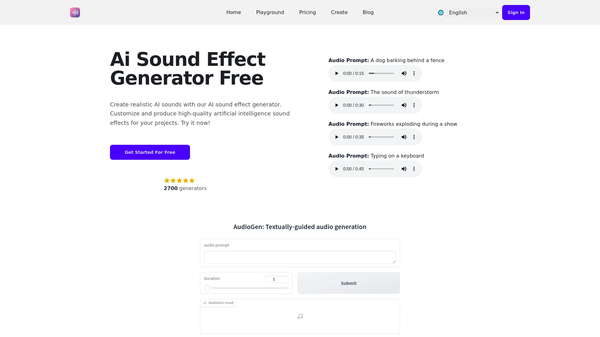 AI Sound Effect Generator - AI Tool Ocean