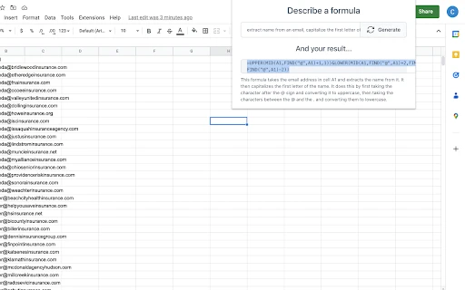 AI Spreadsheet Formula Generator - Chrome Extension - AI Tool Ocean