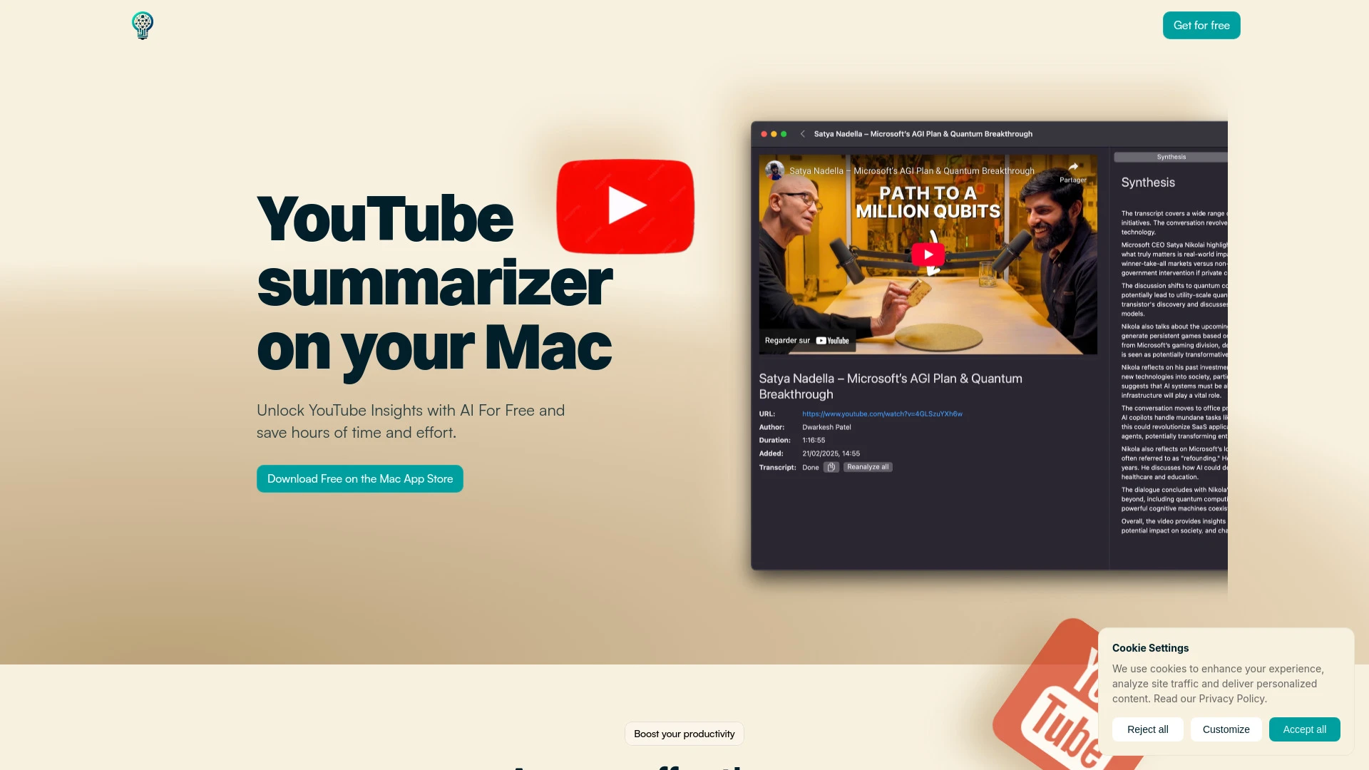 AI Summarizer for YouTube (Mac App Store) - AI Tool Ocean