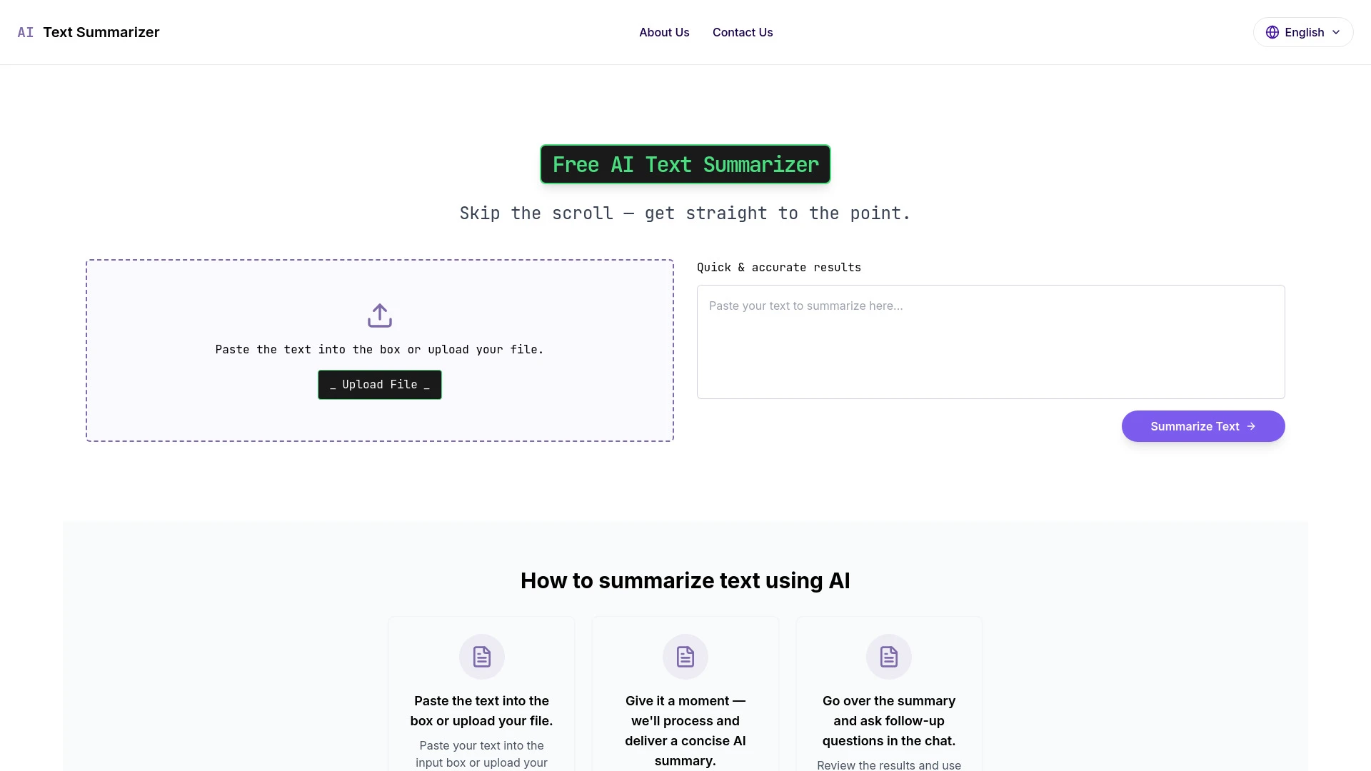 AI Text Summarizer - AI Tool Ocean