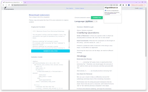 AlgoAdvance Coding Helper - Chrome Extension - AI Tool Ocean