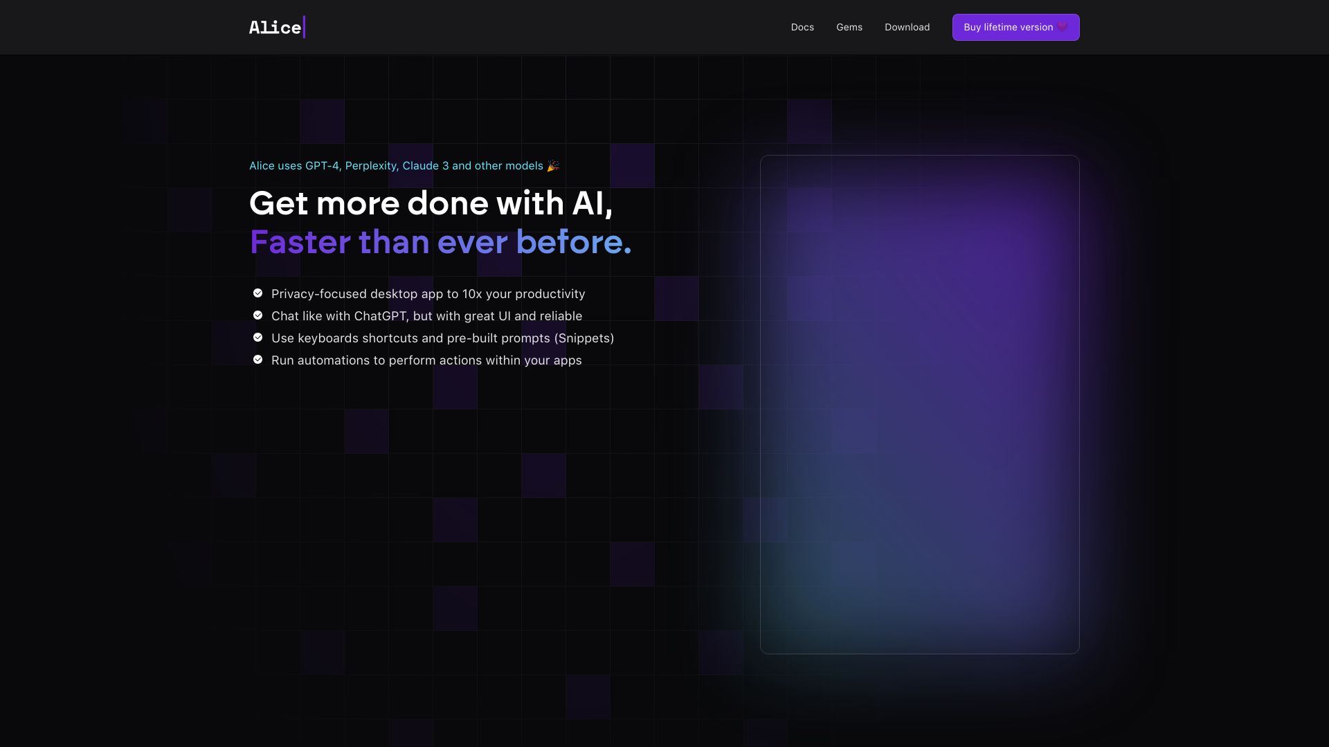 Alice - Your Personal AI Assistant App - AI Tool Ocean