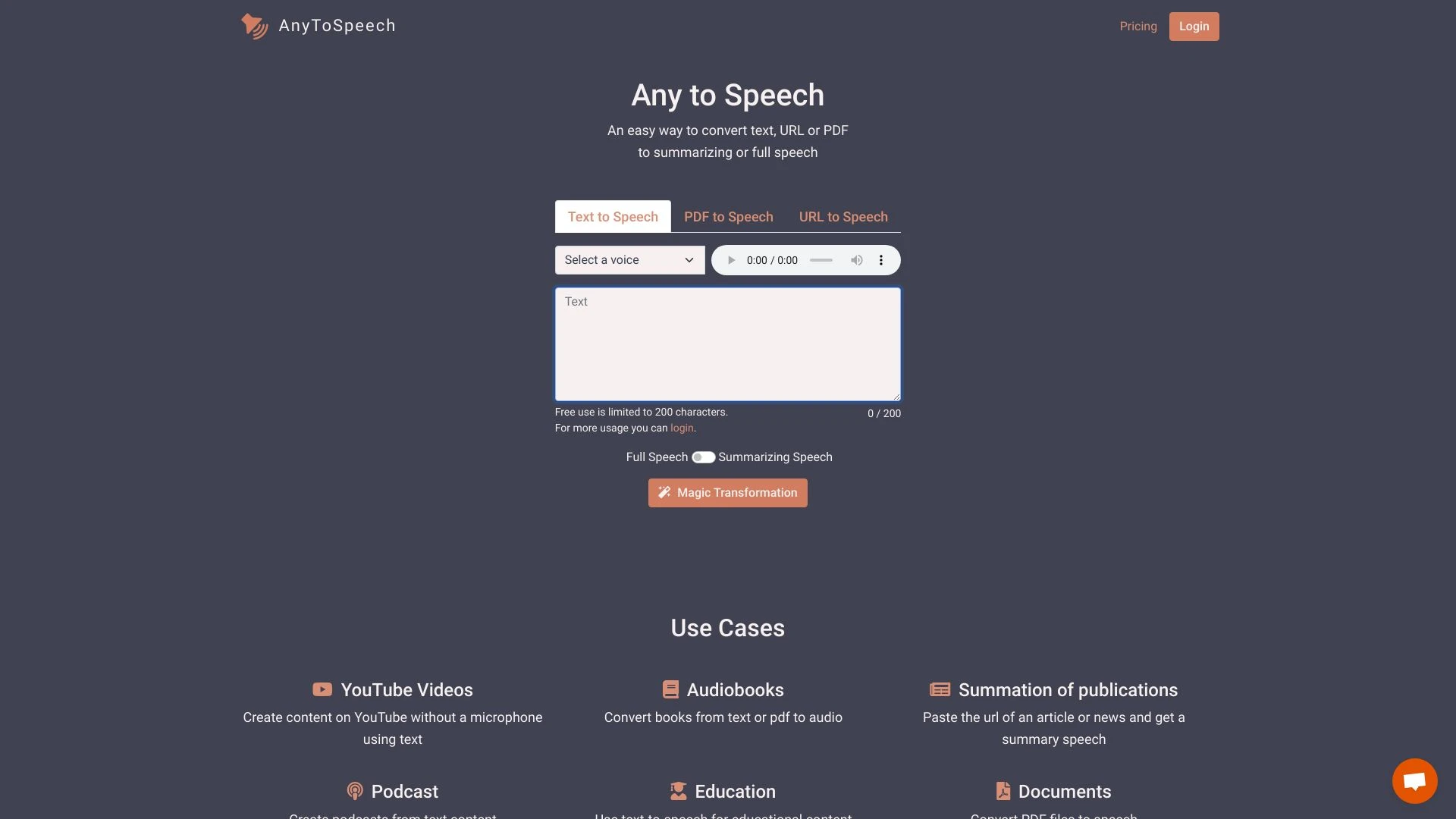 AnyToSpeech - AI Tool Ocean