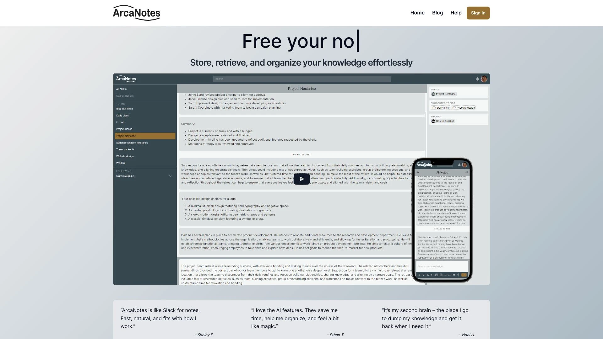 ArcaNotes - AI Tool Ocean