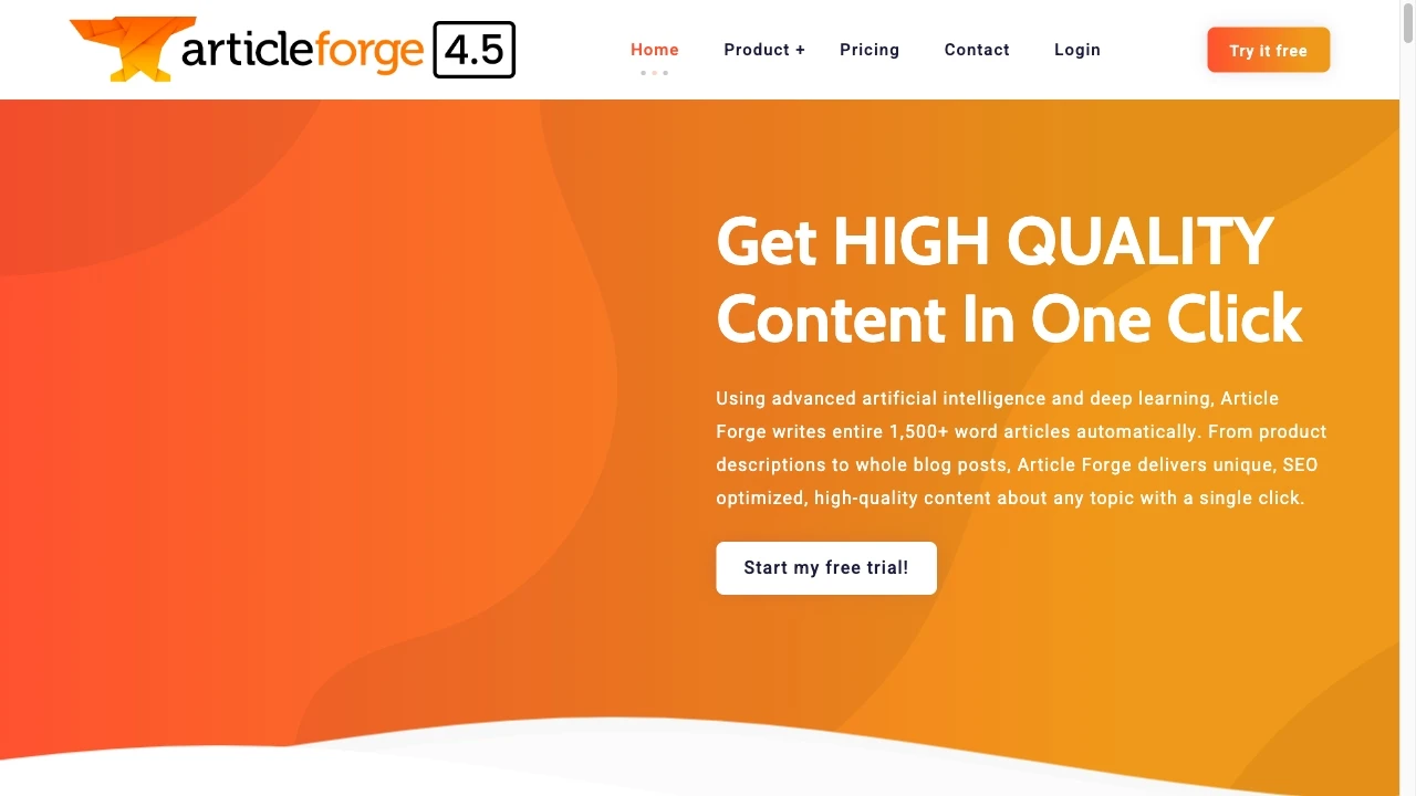 Article Forge - AI Tool Ocean