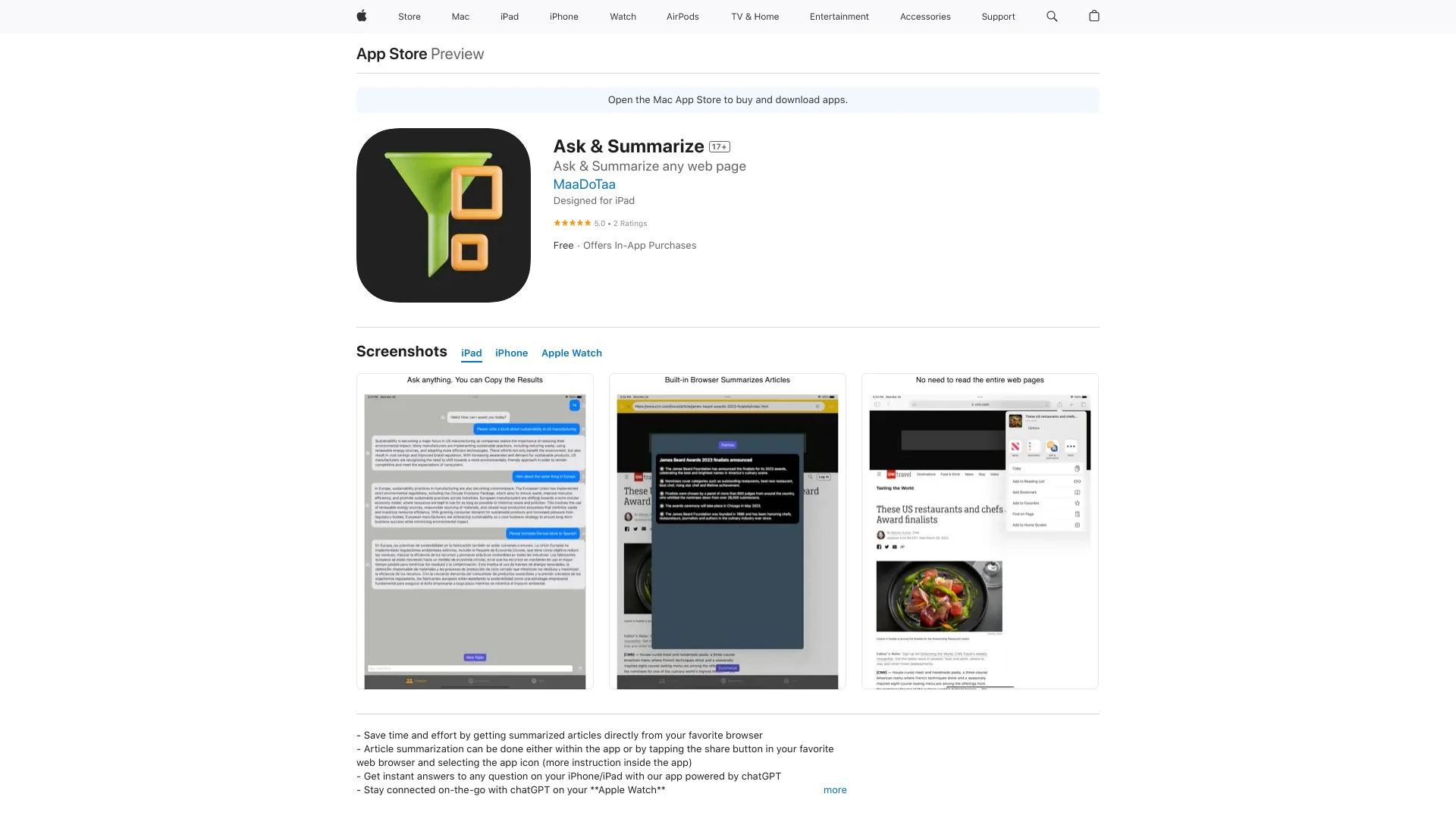 Ask & Summarize - AI Tool Ocean