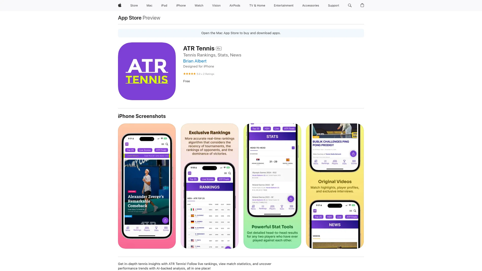 ATR Tennis - AI Tool Ocean
