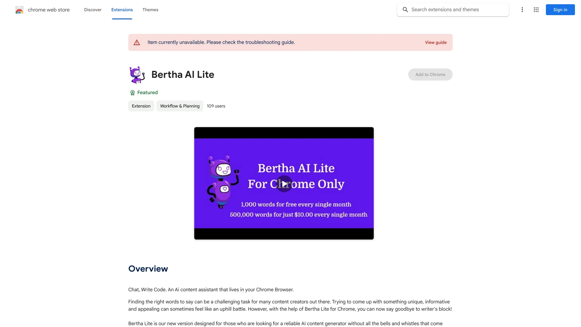 Bertha Lite for Chrome - Chrome Extension - AI Tool Ocean