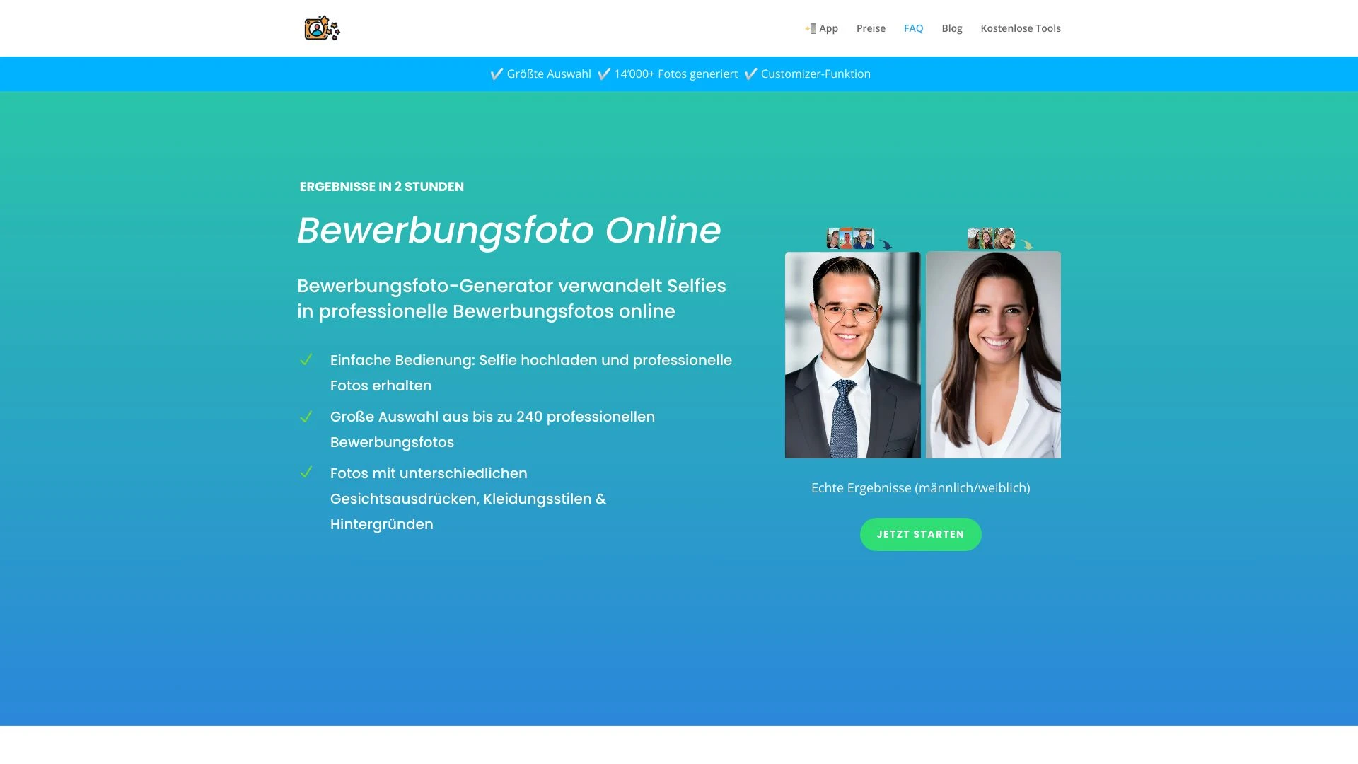Bewerbungsfoto Online - AI Tool Ocean