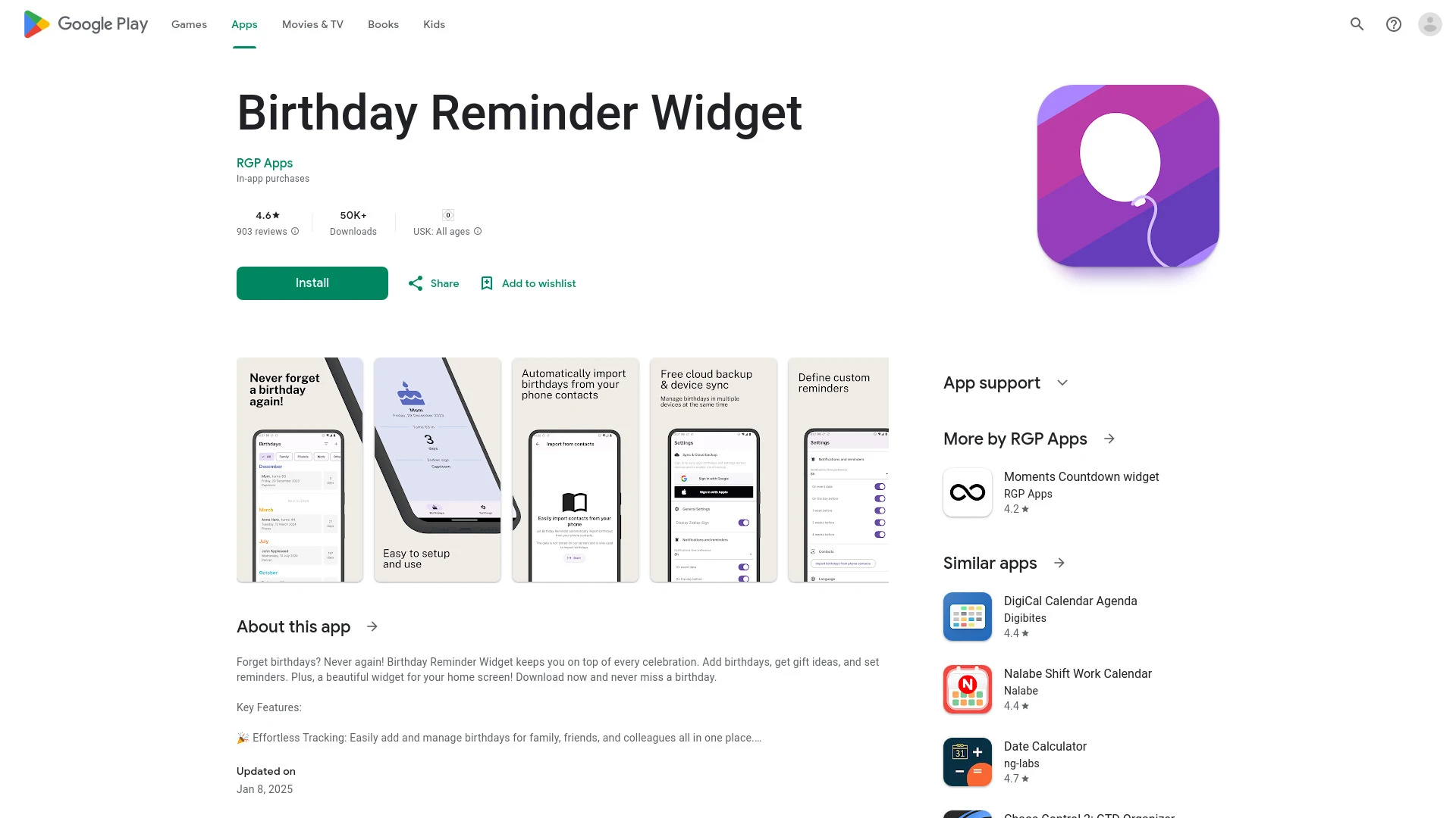 Birthday Reminder Widget - AI Tool Ocean