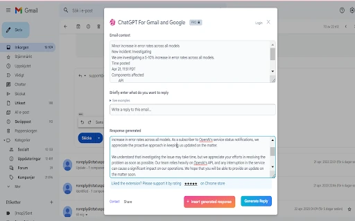 ChatGPT for Google: AI Email & Content Writer - Chrome Extension - AI Tool Ocean