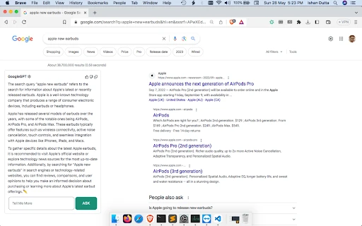 ChatGPT on Google Extension - Chrome Extension - AI Tool Ocean