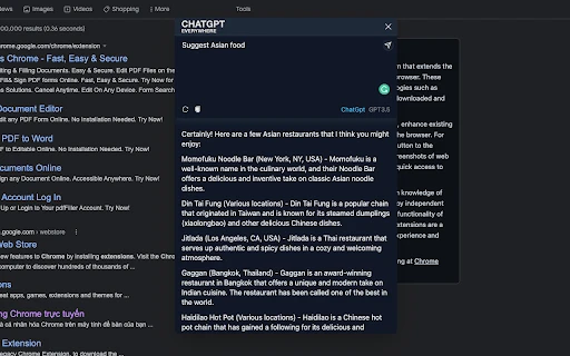 ChatGpt Popup - Chrome Extension - AI Tool Ocean