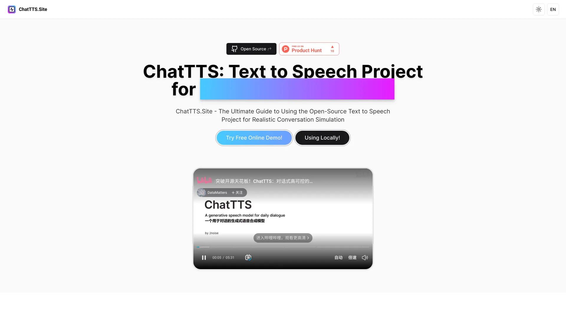 ChatTTS - AI Tool Ocean