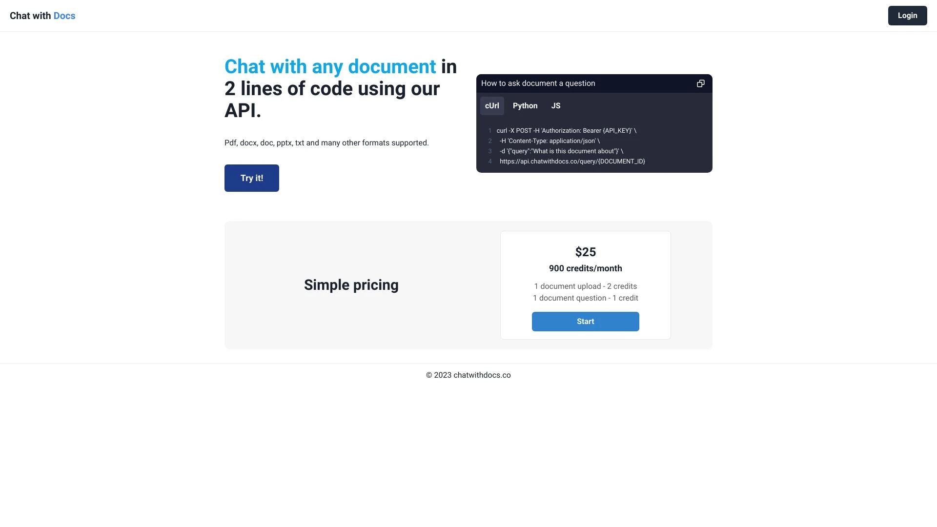 chatwithdocs.co - AI Tool Ocean