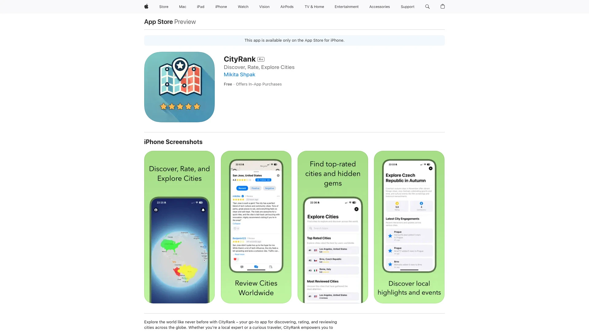 CityRank - AI Tool Ocean