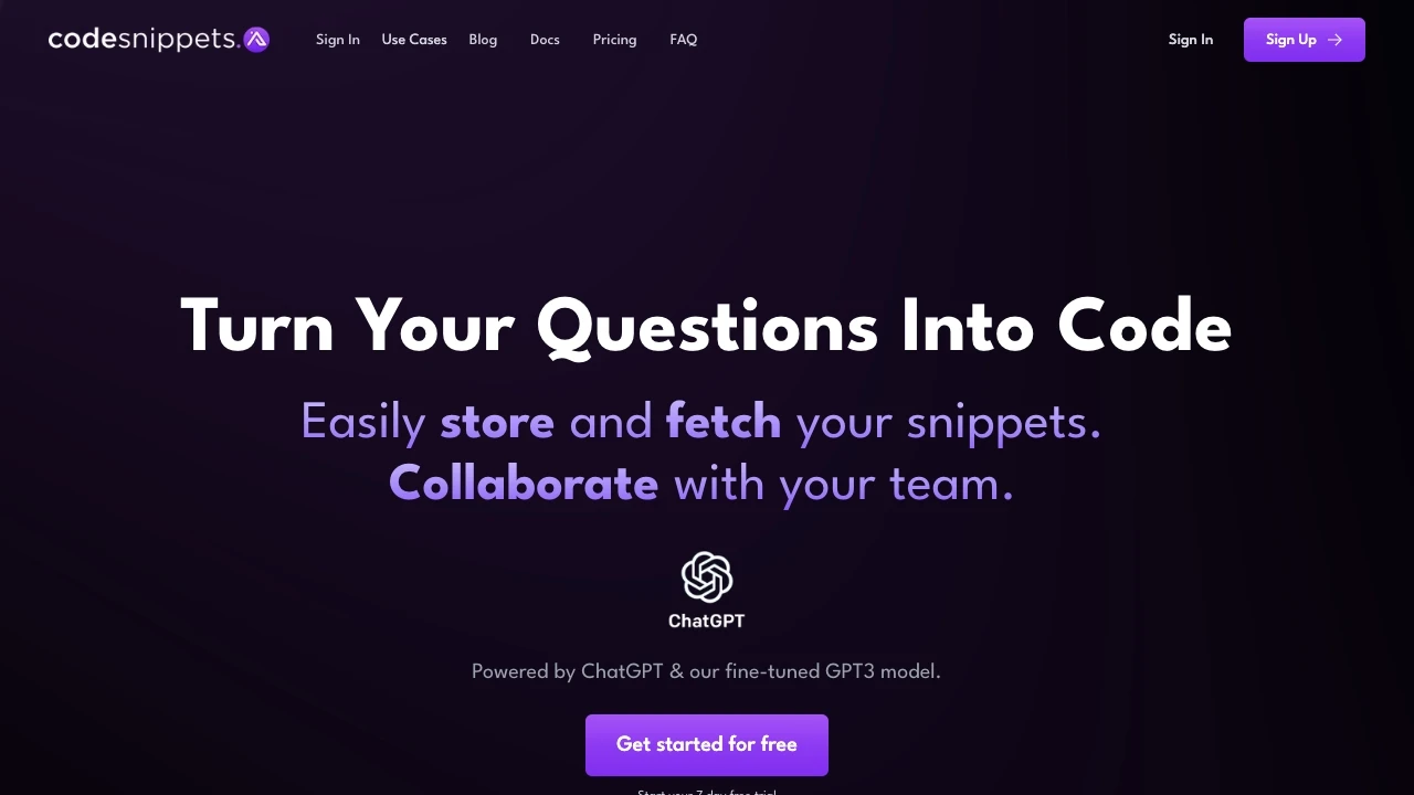 Code Snippets AI - AI Tool Ocean