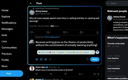 Craft Perfect Tweet Replies & DM with GPT-4 AI - Chrome Extension - AI Tool Ocean