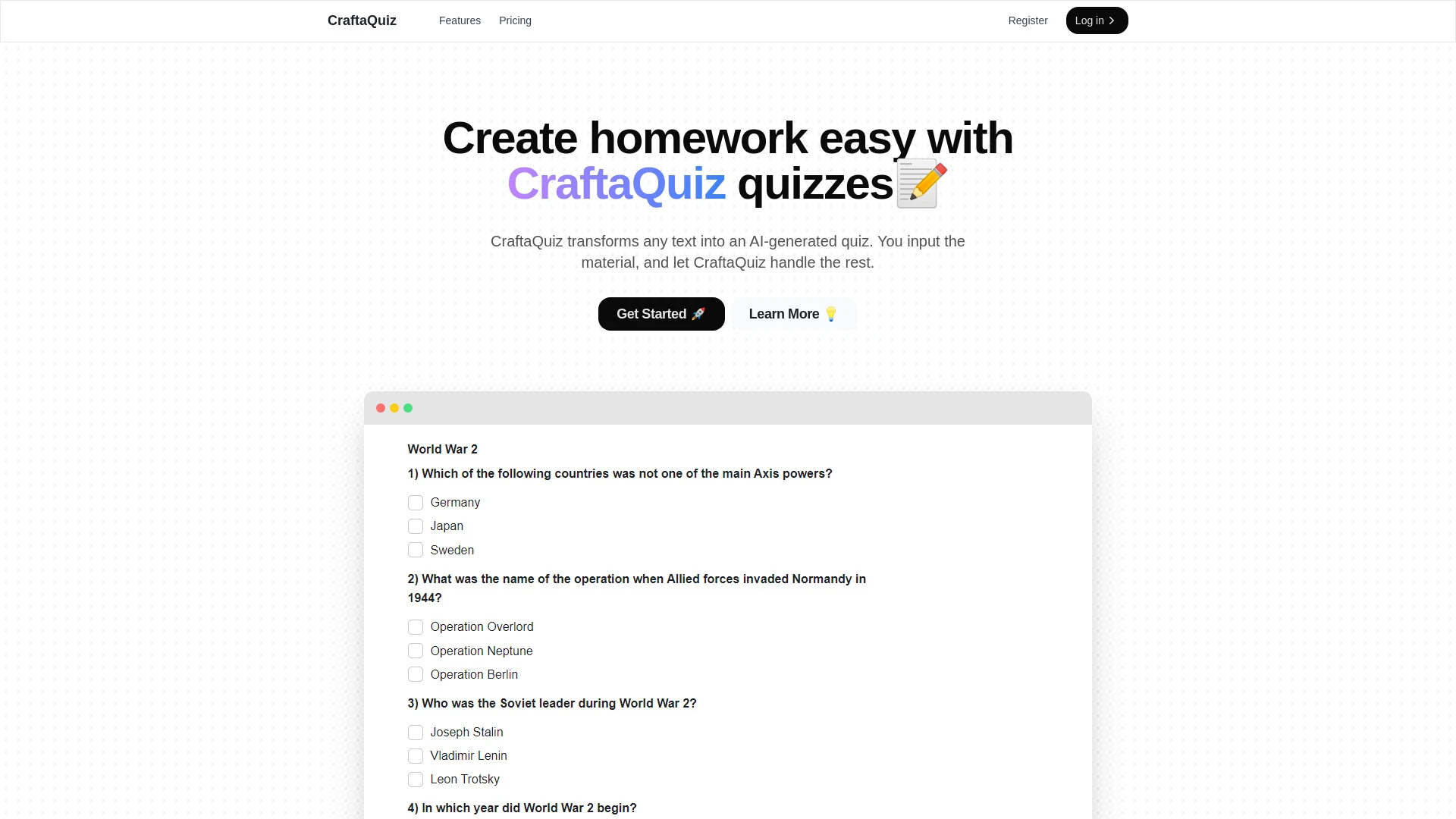 CraftaQuiz - AI Tool Ocean