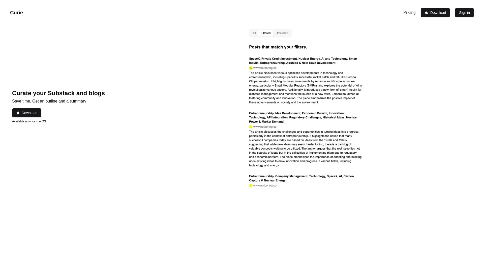 Curie - AI Tool Ocean