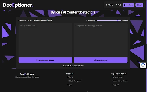 DecEptioner's Chrome Extension - Chrome Extension - AI Tool Ocean
