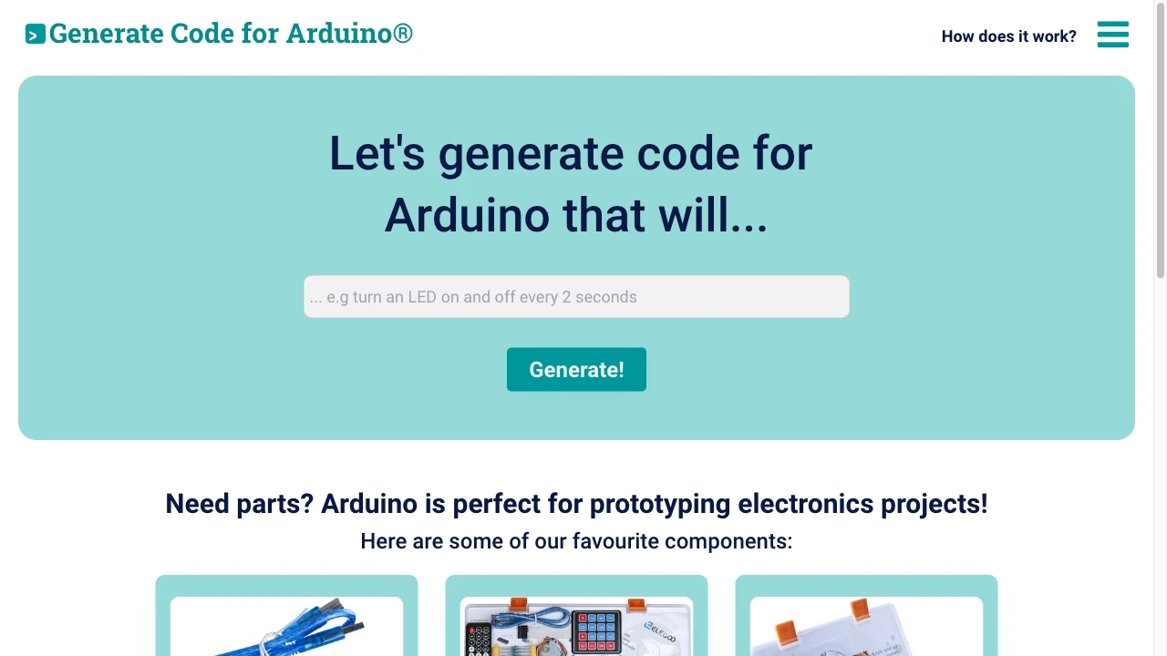 Duino Code Generator - AI Tool Ocean