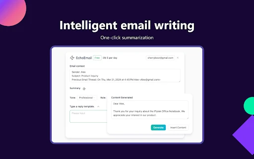 EchoEmail-AI Email Write Generator - Chrome Extension - AI Tool Ocean