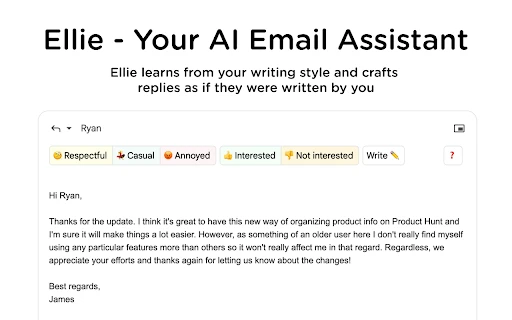 Ellie Email Assistant - Chrome Extension - AI Tool Ocean