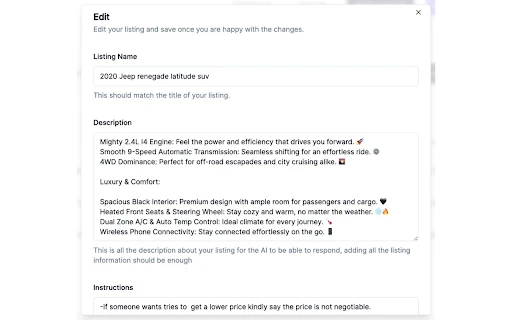 Facebook Marketplace Auto Reply Extension - Chrome Extension - AI Tool Ocean