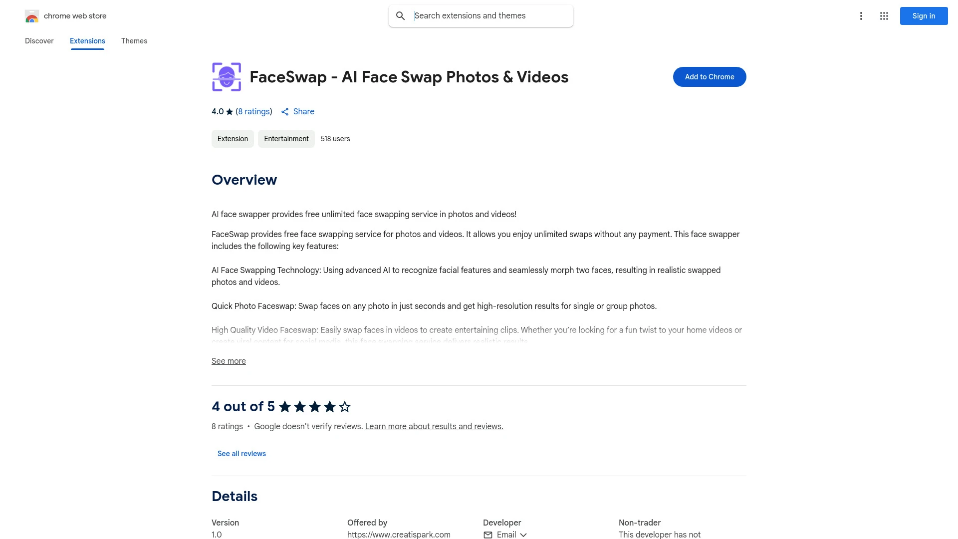 FaceSwap - Chrome Extension - AI Tool Ocean