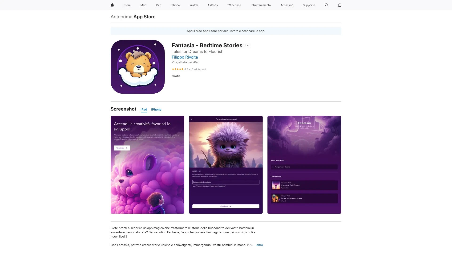 Fantasia - Bedtime Stories - AI Tool Ocean