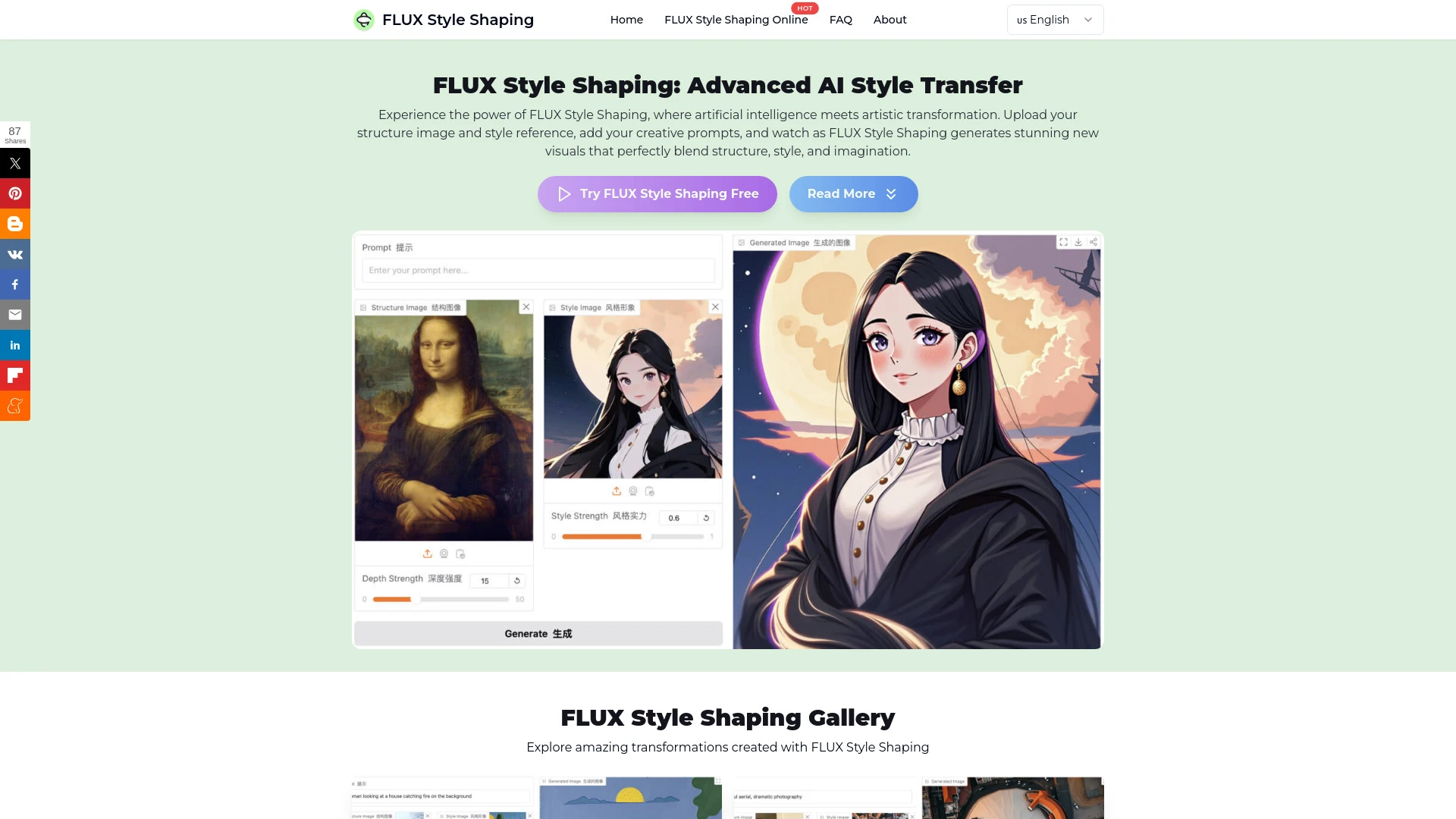 FLUX Style Shaping - AI Tool Ocean