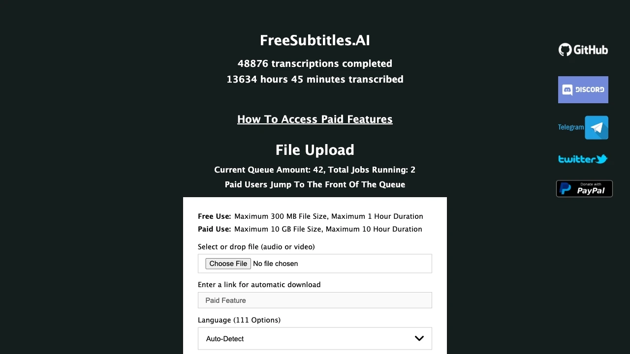 FreeSubtitles.AI - AI Tool Ocean