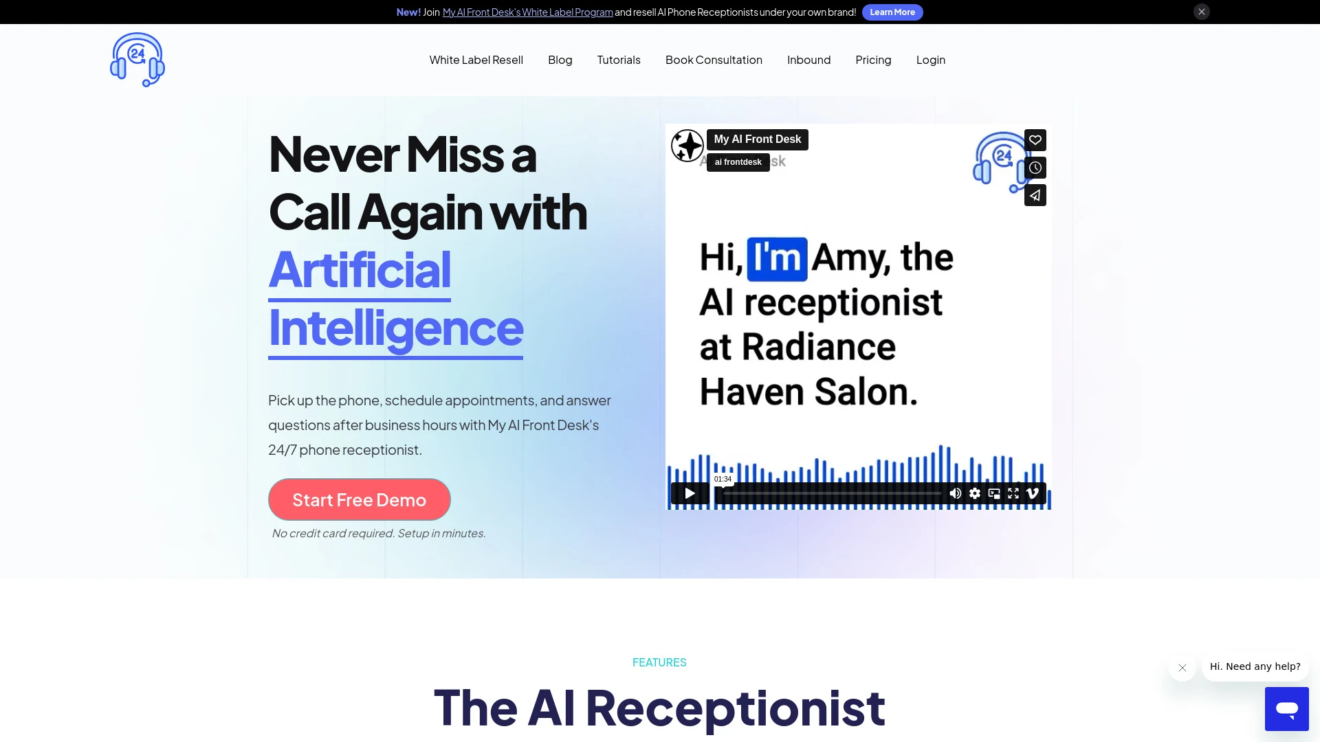 Frontdesk | AI Phone Receptionist - AI Tool Ocean
