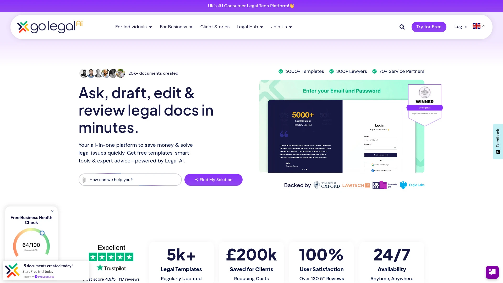 Go Legal AI - AI Tool Ocean