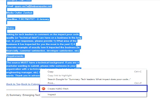 HARO HELPER - Chrome Extension - AI Tool Ocean