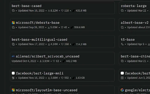 Hugging Face Model Size Extension - Chrome Extension - AI Tool Ocean