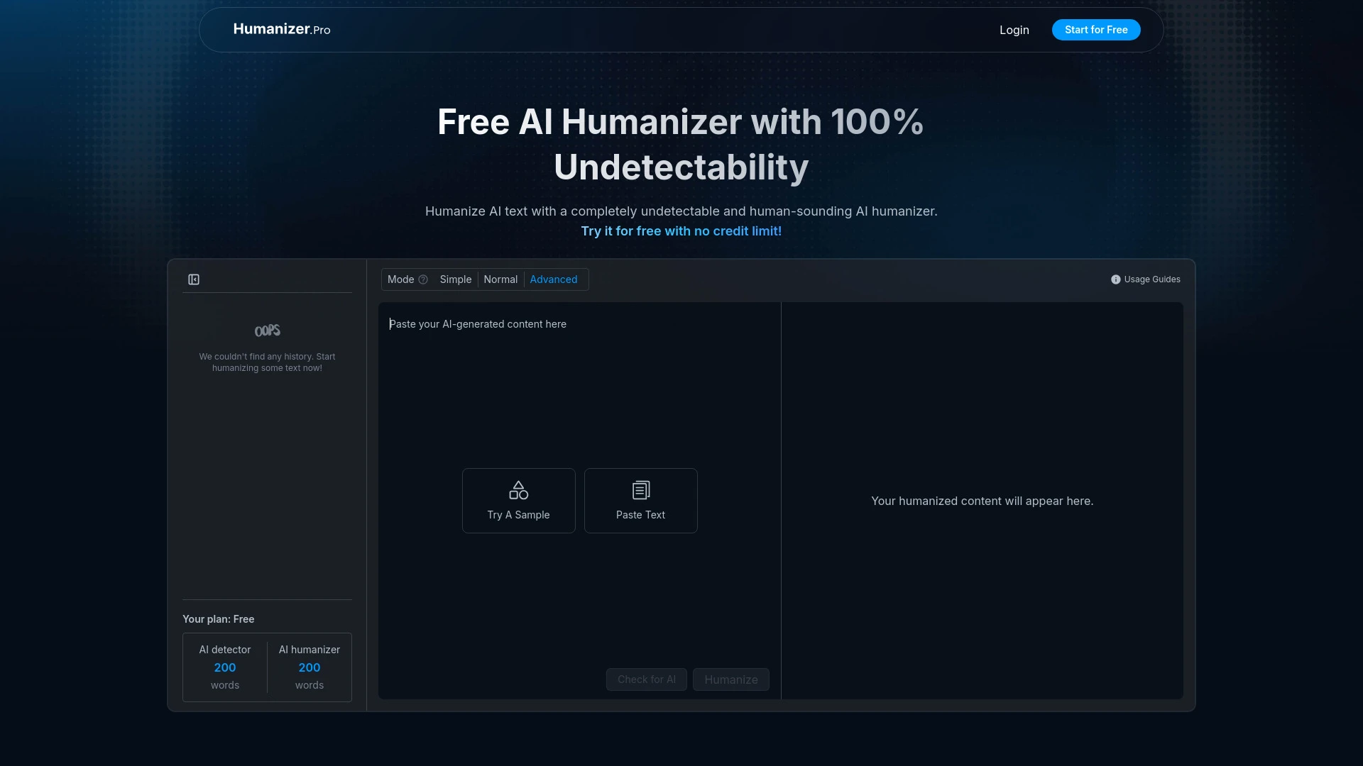 Humanizer Pro - AI Tool Ocean