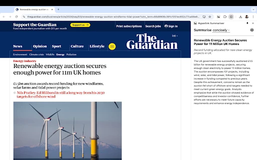 Hyperlink Summariser - Chrome Extension - AI Tool Ocean