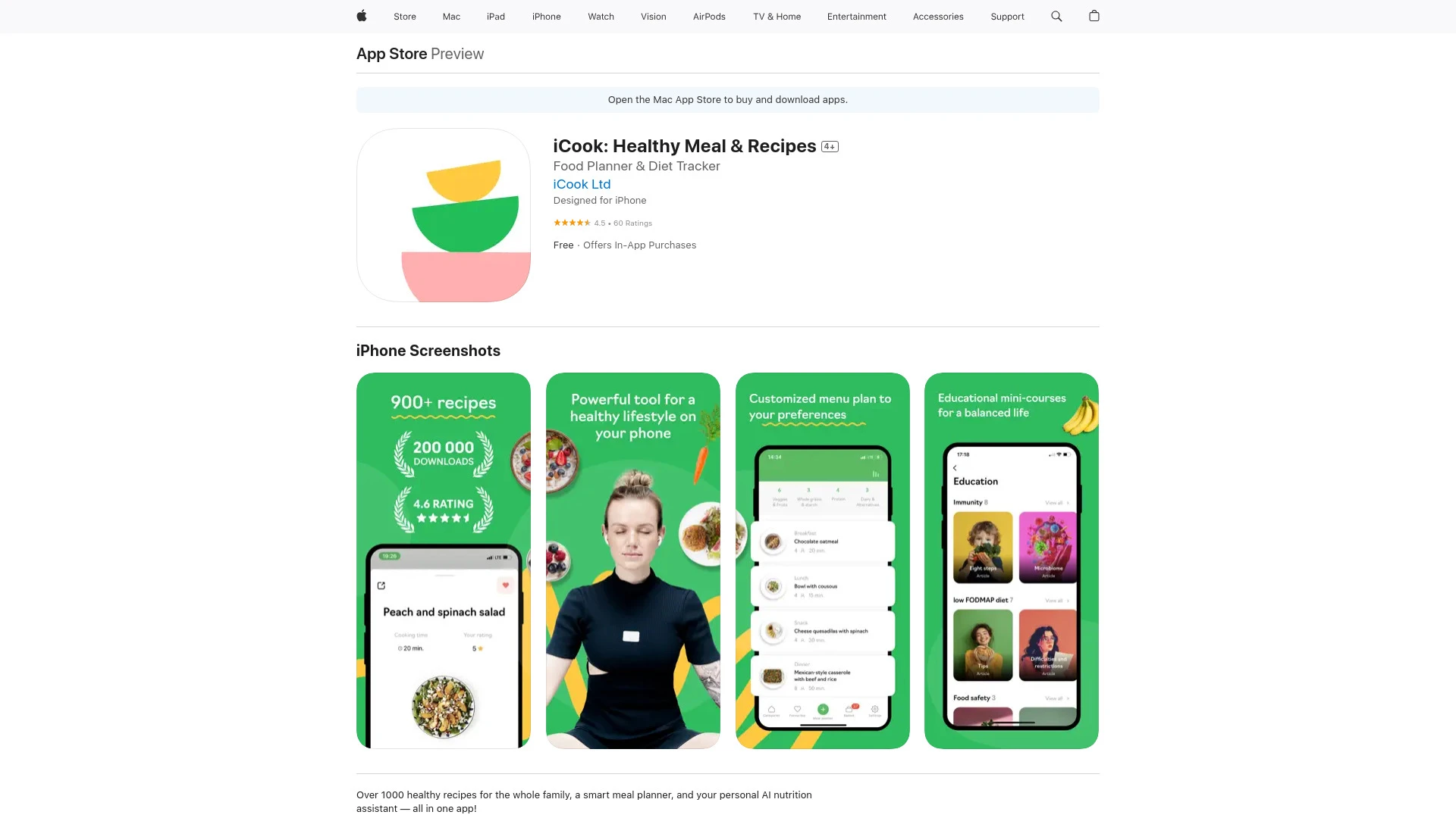 iCook: Healthy Meal & Recipes - AI Tool Ocean