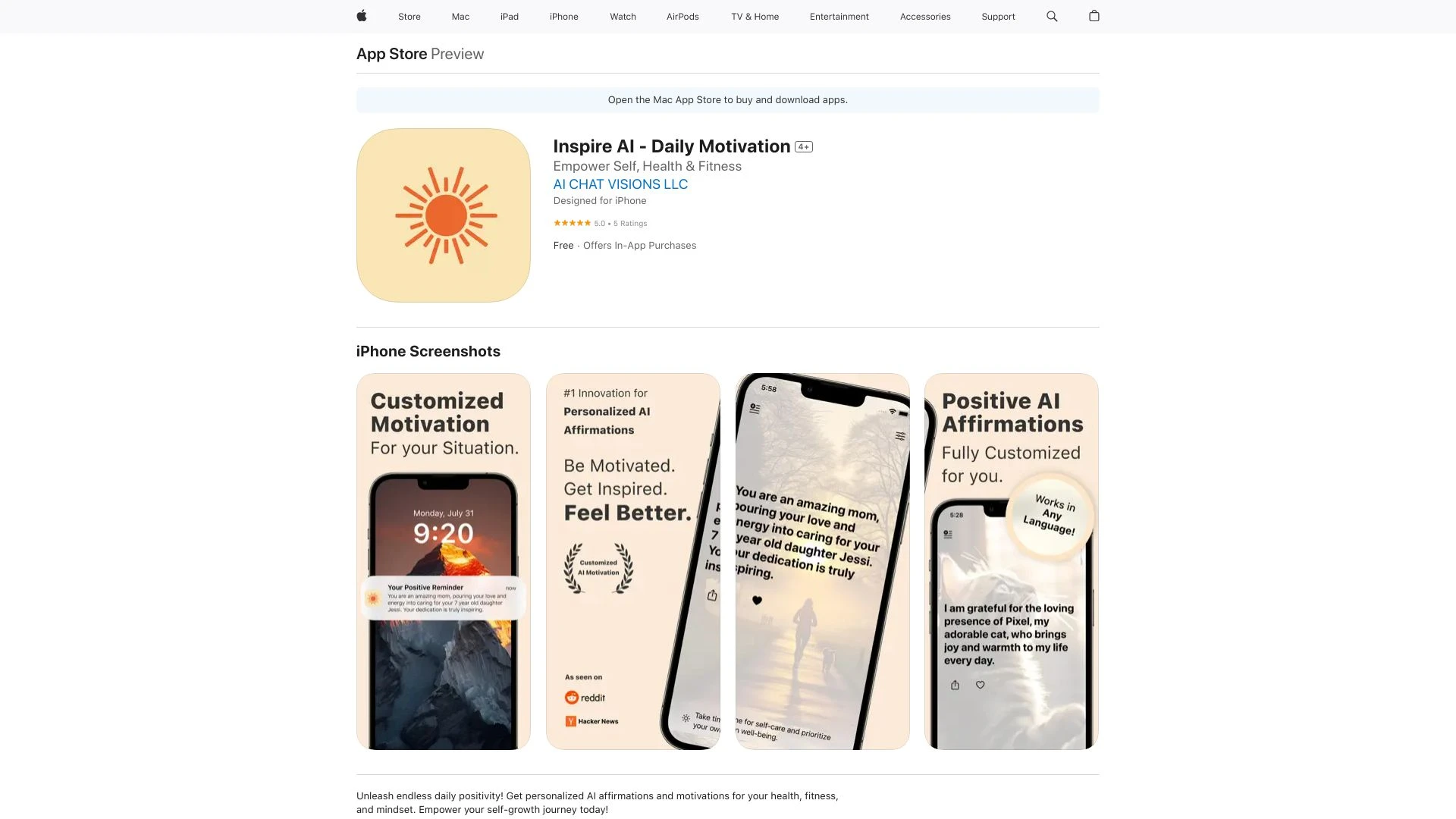 Inspire AI - Daily Motivation - AI Tool Ocean
