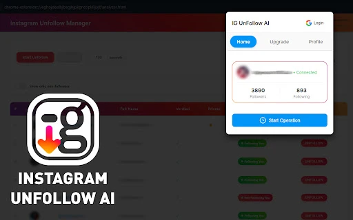 Instagram Unfollow AI - Chrome Extension - AI Tool Ocean