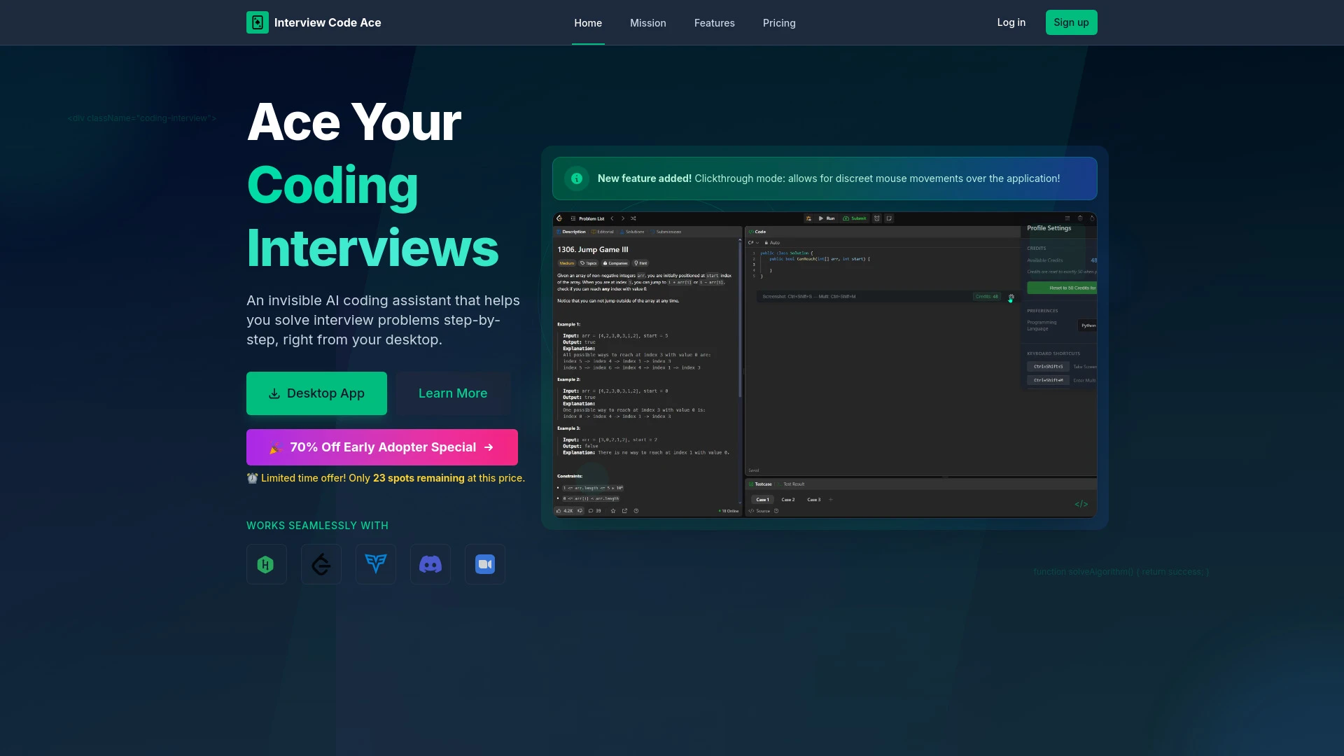 Interview Code Ace - AI Tool Ocean