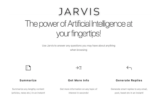 Jarvis - Your Smart ChatGPT AI Assistant - Chrome Extension - AI Tool Ocean