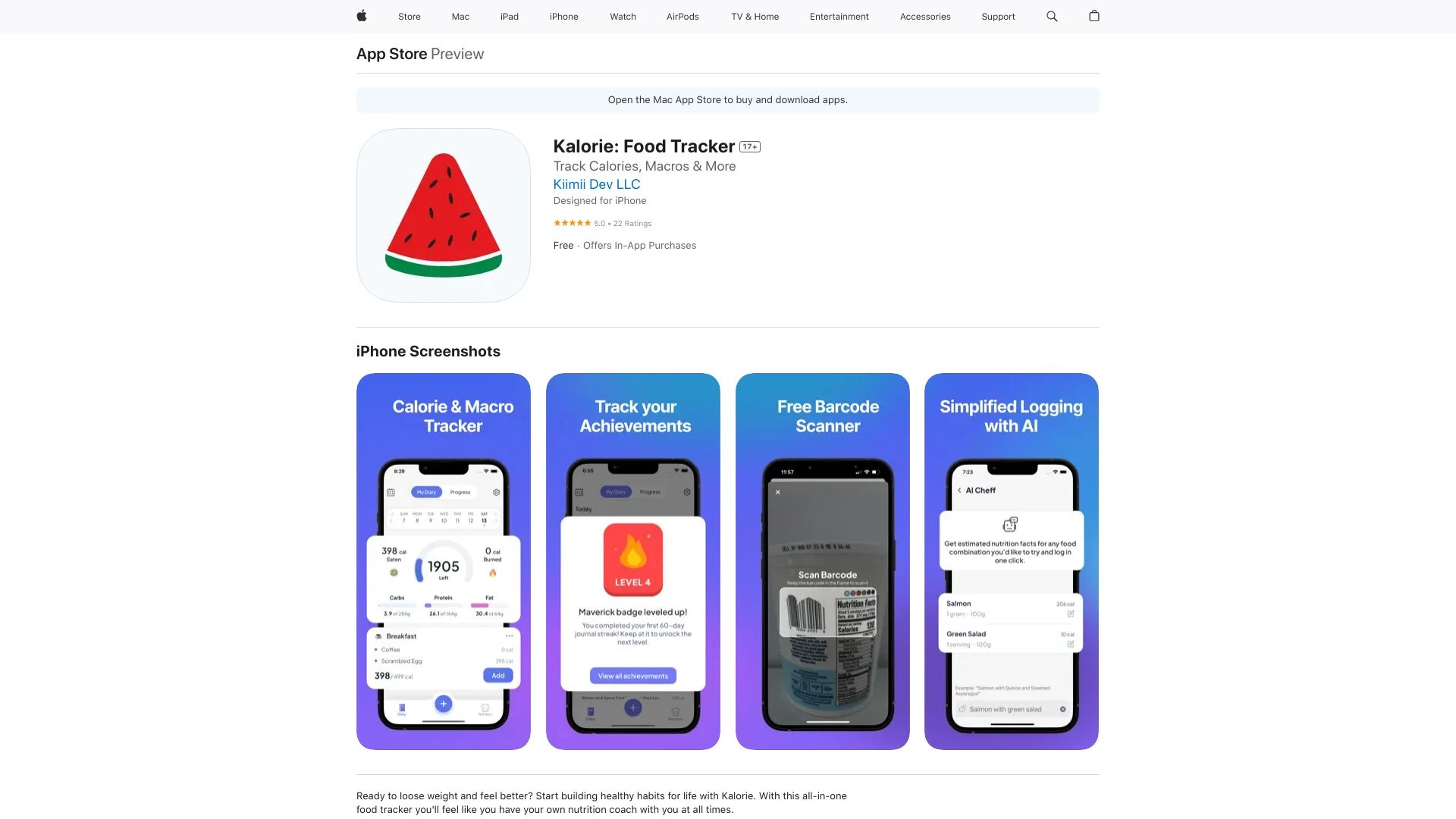 Kalorie: Food Tracker - AI Tool Ocean