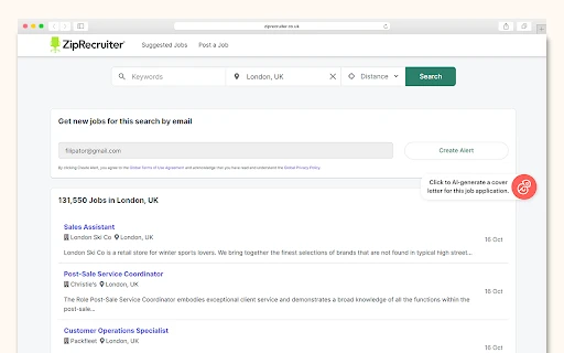 Kickresume AI Cover Letter Generator - Chrome Extension - AI Tool Ocean