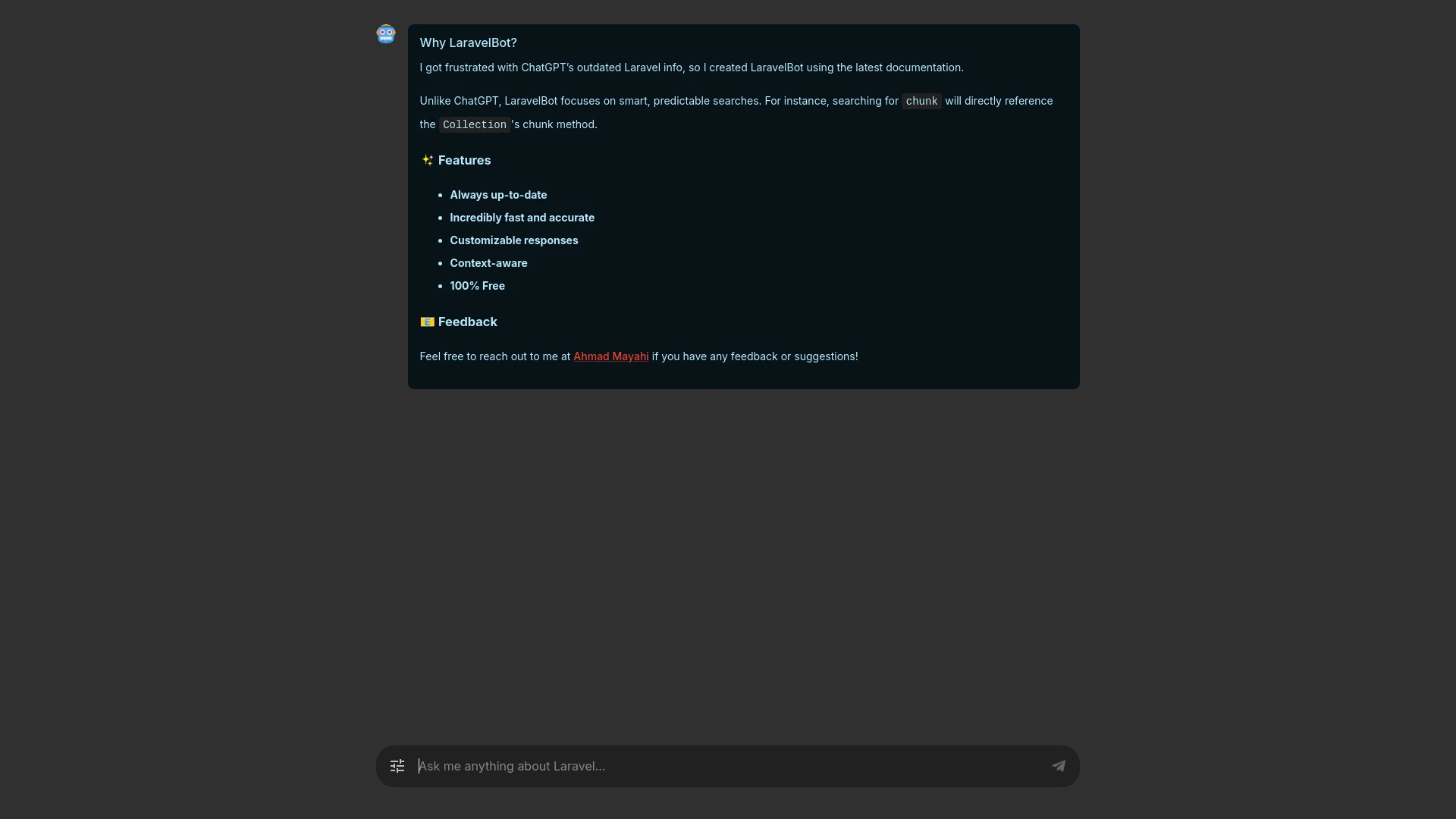 LaravelBot - AI Tool Ocean