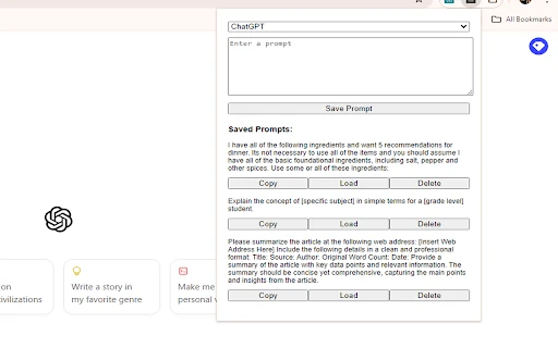 LLM Prompt Saver - Chrome Extension - AI Tool Ocean
